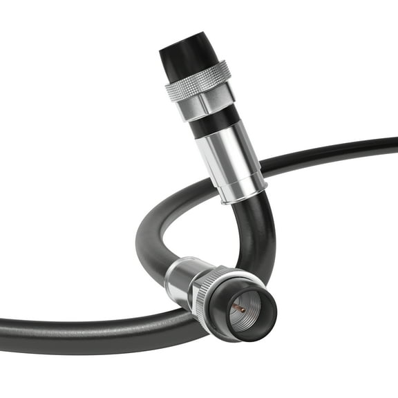 40' Feet, Black RG6 Coaxial Cable with rubber booted - Weather Proof Indoor / Outdoor Rated Connectors, F81 / RF, Digital Coax for CATV, Antenna, Internet, Satellite, and more