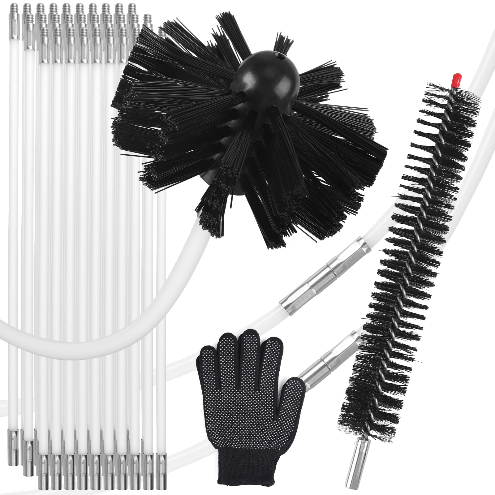 40 Feet Dryer Vent Cleaner Kit,Flexible Lint Remover Brush with - Main Image