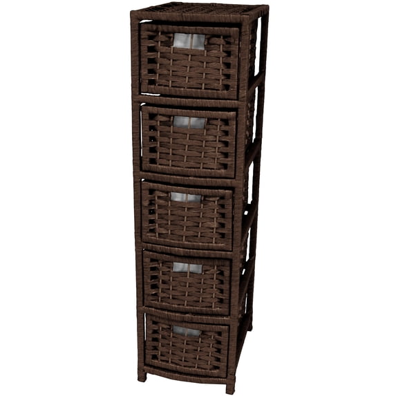 40" Fiber Weave Occasional 5 Drawer Chest - Mocha