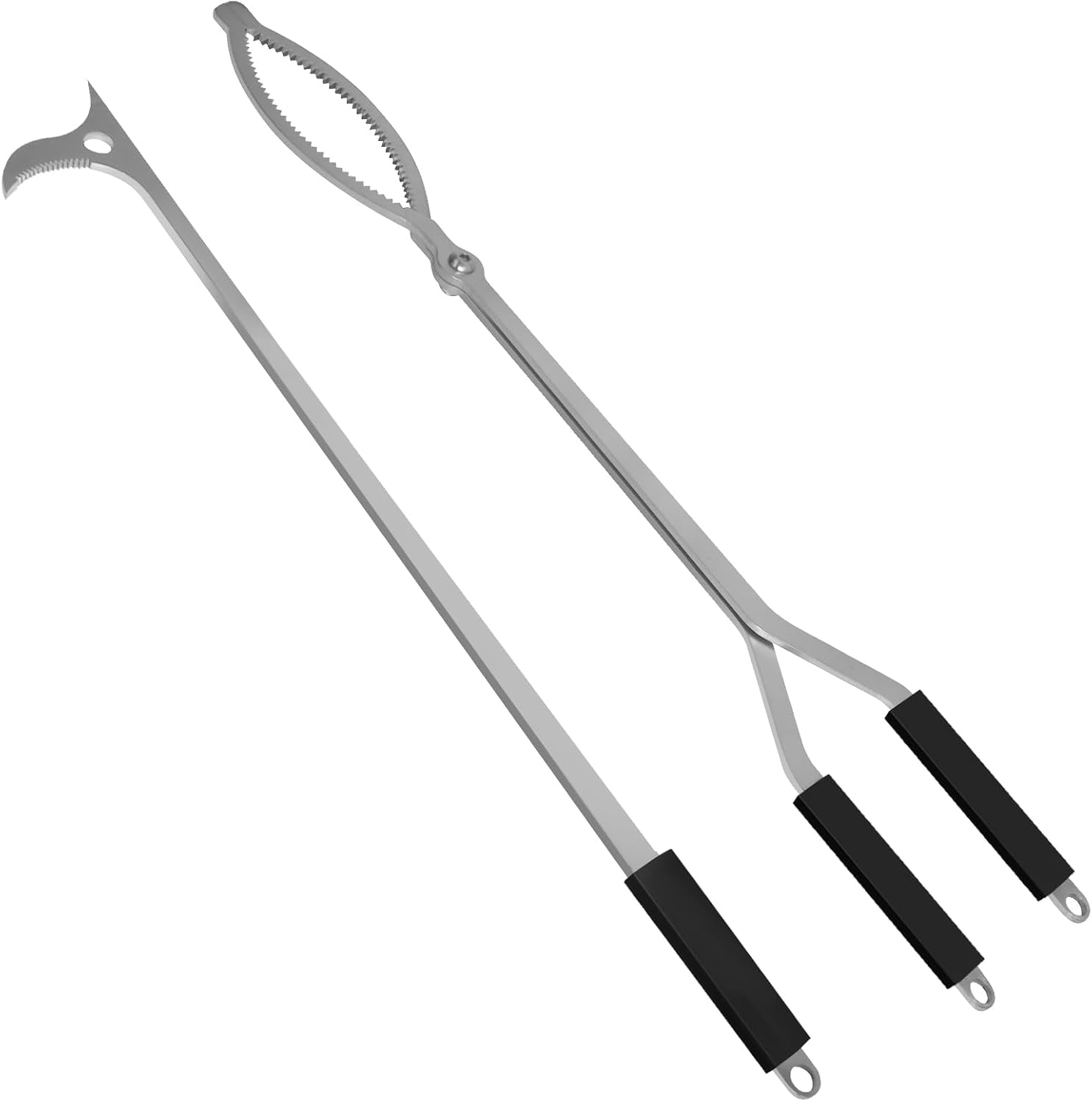 40" Fire Tongs Fire Pit Tongs Set, Stainless Steel Fireplace Tongs Log Grabber Suitable for Outdoor
