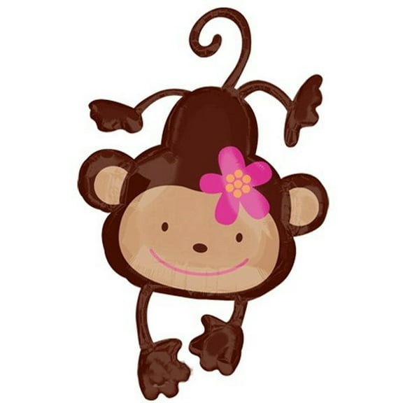 40" Floral Monkey Balloon Shape (each) - Party Supplies