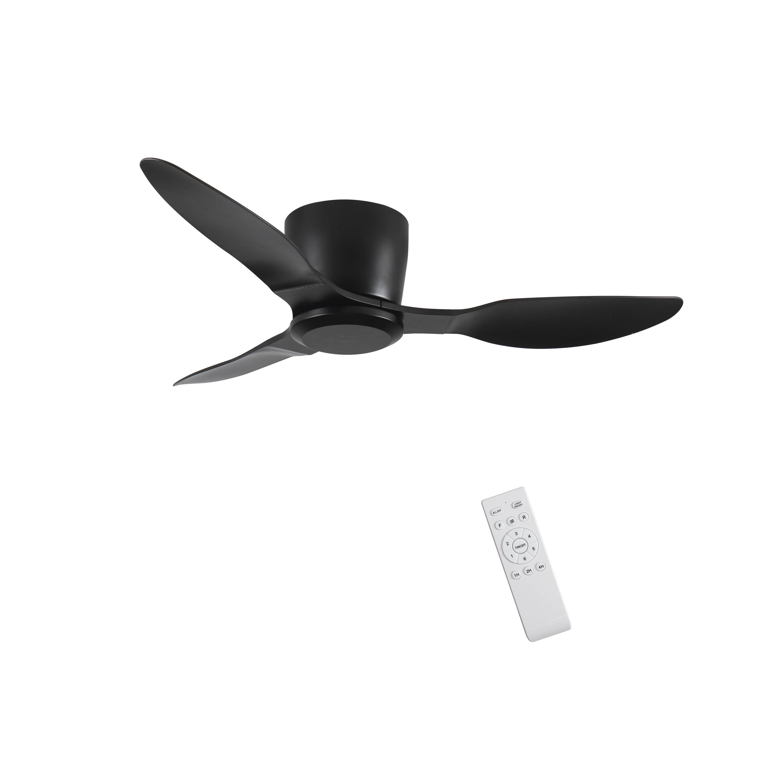 40" Flush Mount Ceiling Fan without light, 3 Reversible Blades, with 6 Speeds Reversible DC