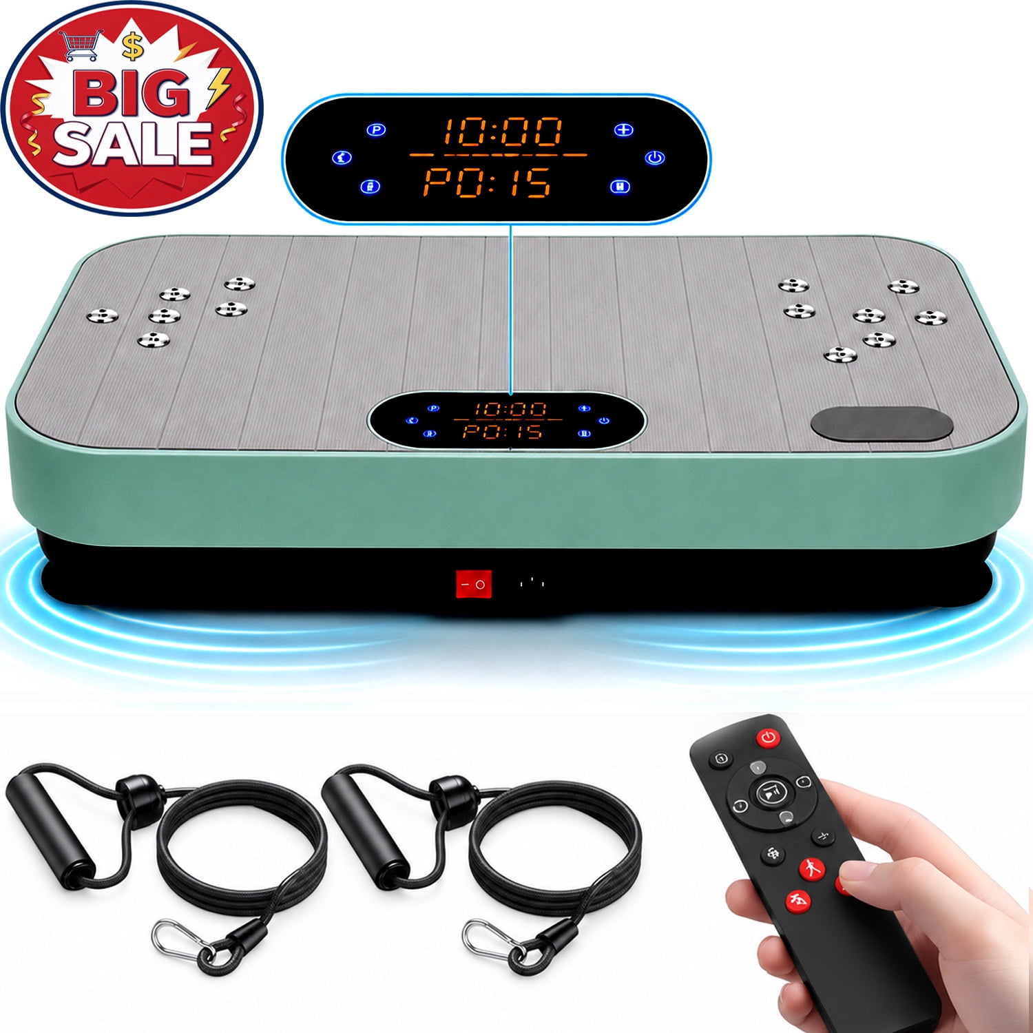 Vibration Plate Exercise Machine for Lymphatic Drainage & Body Toning, 99-Speed Whole Body Workout Platform with 4 Preset Programs, Bluetooth, Remote & Resistance Bands for Home Fitness