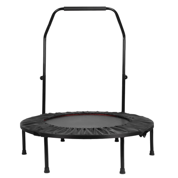 40" Foldable Mini Trampoline, Fitness Rebounder with Bungee Cords, Adjustable Handle, Exercise Trampoline for Adults Indoor/Outdoor Workout, Max Load 450lbs