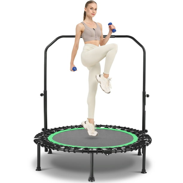 40 Foldable Trampoline Fitness Rebounder with Resistance Bands Adjustable Foldable with Adjustable Handle Max Load 450lbs Walmart Business Supplies