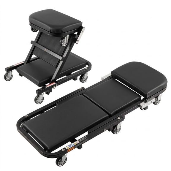 40" Foldable Z Garage Creeper, 450 lbs Capacity 2-in-1 Mechanic Stool