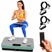 Vibration Plate Exercise Machine for Lymphatic Drainage & Body Toning, 99-Speed Whole Body Workout Platform with 4 Preset Programs, Bluetooth, Remote & Resistance Bands for Home Fitness