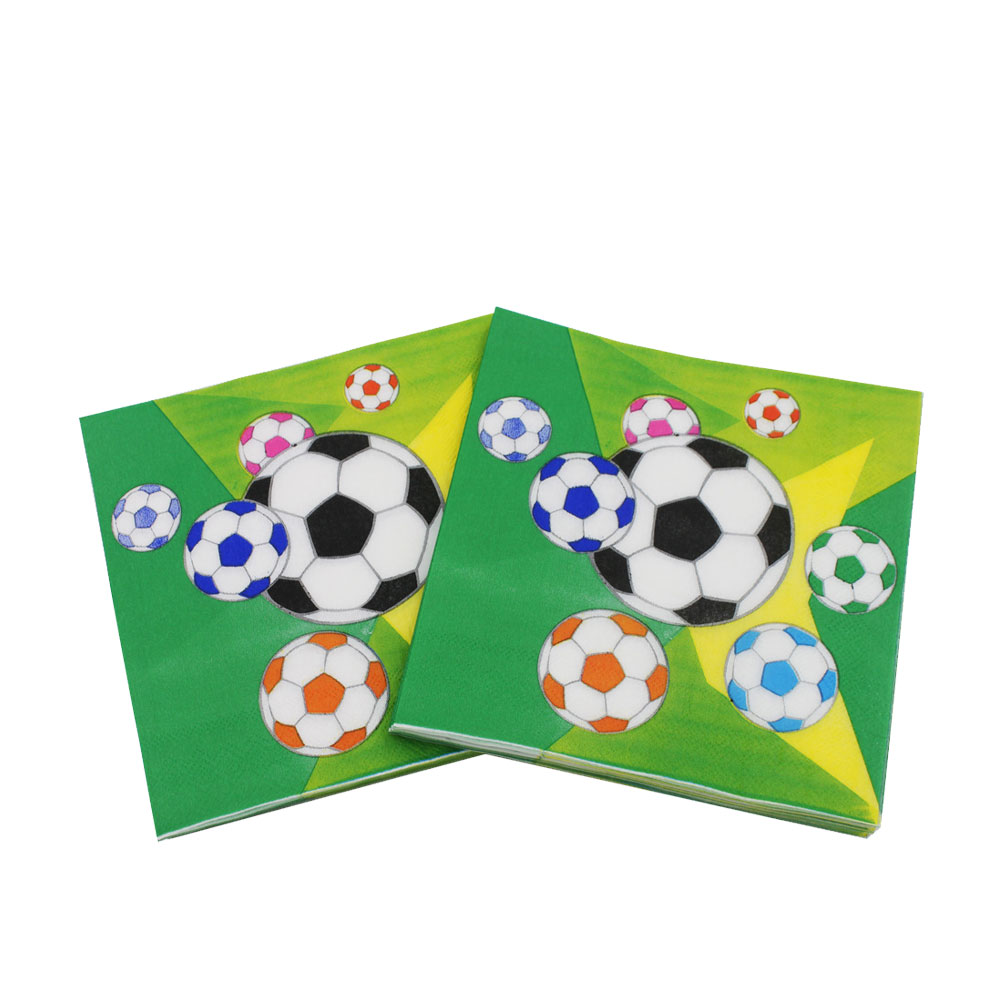 Tovaglioli Di Carta A Tema Calcio – 40 Pezzi – Per Festa Compleanno, Partita, Eventi Sportivi