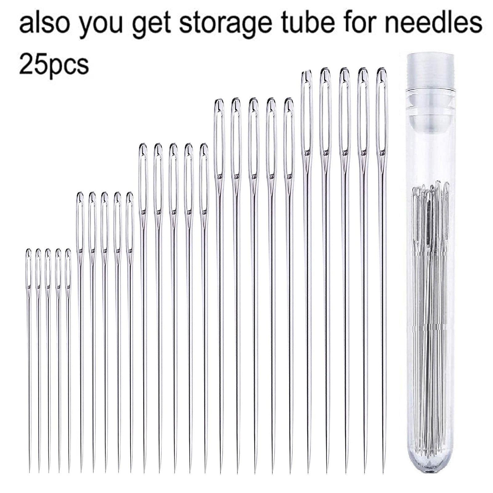 40 Ft Tape Measure 25 Large Eye Stitching Needles 5 Sizes Big Eye