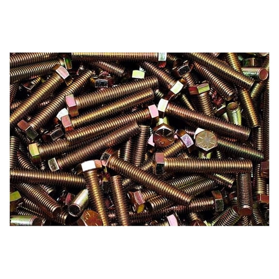 (40) Full Thread Grade 8 Hex Head Tap Bolts 1/2-13 x 3 Coarse Yellow Zinc Plated