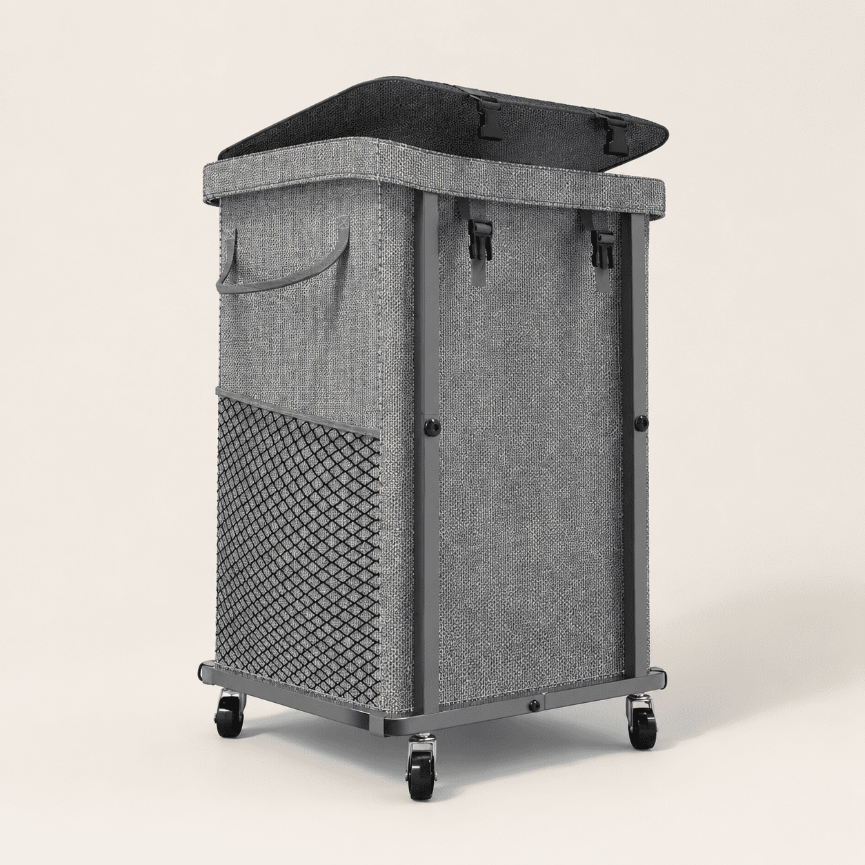 40 Gal(150l) Laundry Basket With Lid Rolling Hamper Wheels Dirty ...