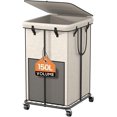 thumbnail image 1 of 40 Gal Large Laundry Hamper with Lid, Rolling Laundry Basket with Wheels, Oxford Fabric Dirty Clothes Hampers with Removable Laundry Bag & Metal Frame for Bedroom, Laundry Room, Bathroom, Dorm(White), 1 of 12