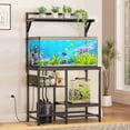 thumbnail image 1 of 40 Gallon Fish Tank Stand for Standard & Breeder Tanks | Fits 40 Gal Long/Tall/Breeder Tanks for Aquarium, Reptile Terrarium & Turtle Tank. Top Shelf, AC Outlet, 37.4"Lx19.7"W, Black, 1 of 7