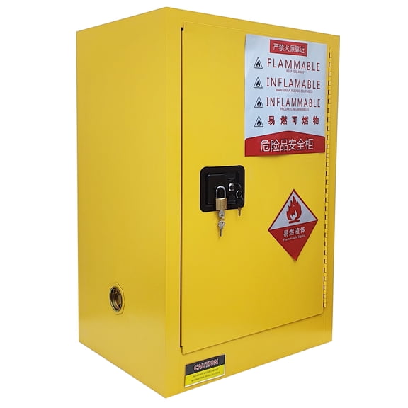 40 Gallon Safety Cabinet Flammable Liquids Storage Cabinets Adjustable Shelf Storage Box Yellow