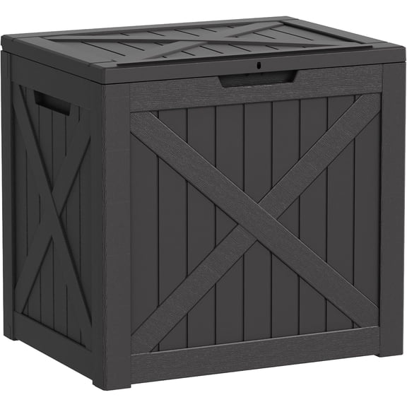 40 Gallon Waterproof Resin Deck Box,Outdoor Toy Storage Box Lock Bin | Small Deck Box, Outside Storage Box Waterproof for Patio Cushions Garden Tools, Delivery Box, Black