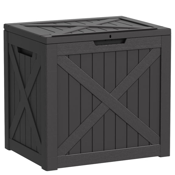 40 Gallon Waterproof Resin Deck Box,Outdoor Toy Storage Box Lock Bin Small Deck Box, Outside Storage Box Waterproof for Patio Cushions Garden Tools, Delivery Box, Black