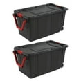 thumbnail image 1 of 40 Gallon Wheeled Industrial Tote Plastic, Black, Set of 2, 1 of 5