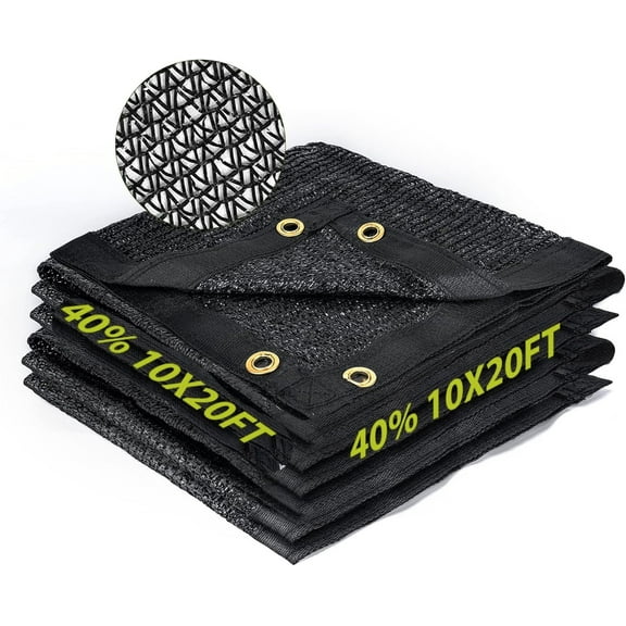 40% Garden Shade Cloth, 10 x 20 ft Sun Shade Net Mesh Tarp for Greenhouse, Plant, Pergola, and Patio