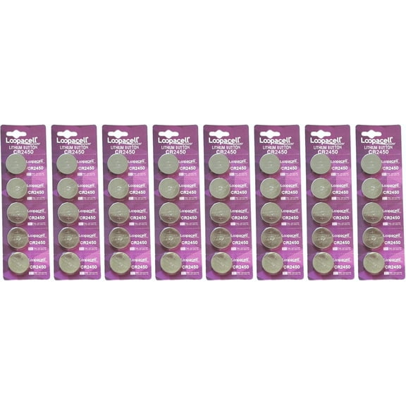 40 Genuine Loopacell CR2450 3v Lithium 2450 Coin Batteries Freshly Packed by Loopacell