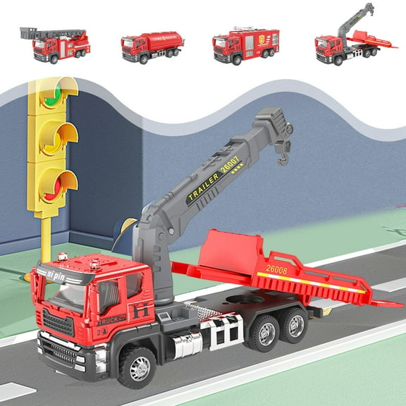 Oefntac Boys Toys Age 4-6 Inertial Alloy Engineering Vehicle Series for Boys Excavator Concrete Tanker Truck and Bulldozer Toys for Ages 3-6