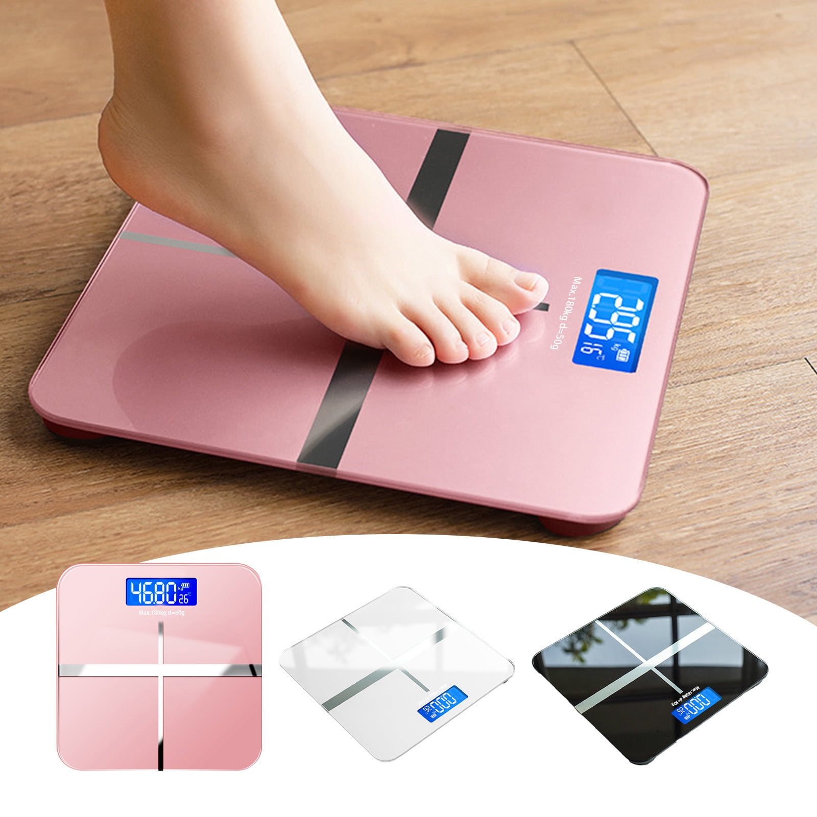 Up to 40% off Gifts Oefntac Digital Scale Digital Bathroom Scale,Rechargeable Scale with High Strength Tempered Glass Scale LCD Display High Precision Measurements for Daily Weight Check