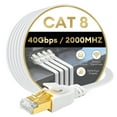 thumbnail image 1 of Dutevolns Cat 8 Ethernet Cable 3.28 FT , Outdoor&Indoor, High Speed Cat 8 LAN Network Cable, 40Gbps 2000MHz RJ45 Flat Internet Computer Patch Cord, S/FTP UV Resistant for Router/Modem/Gaming, 1 of 9