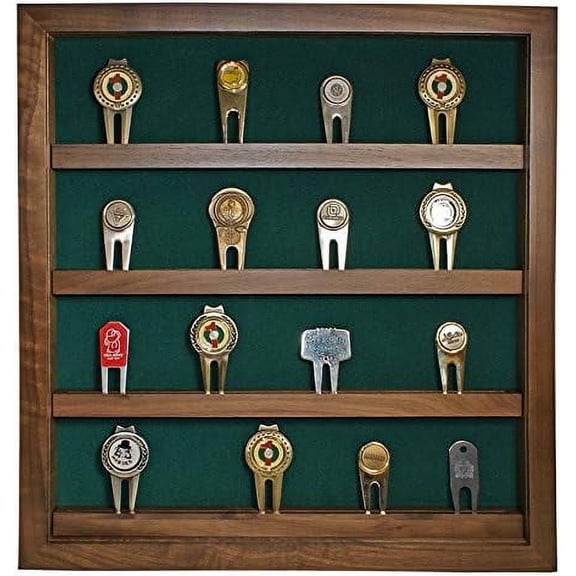 Golf Divot Tool Display Case | Holds 40 Divot Tools | Acrylic Cover | Five Color Options | Made in USA | Measures 15.5" W x 16.5" H x 3" D