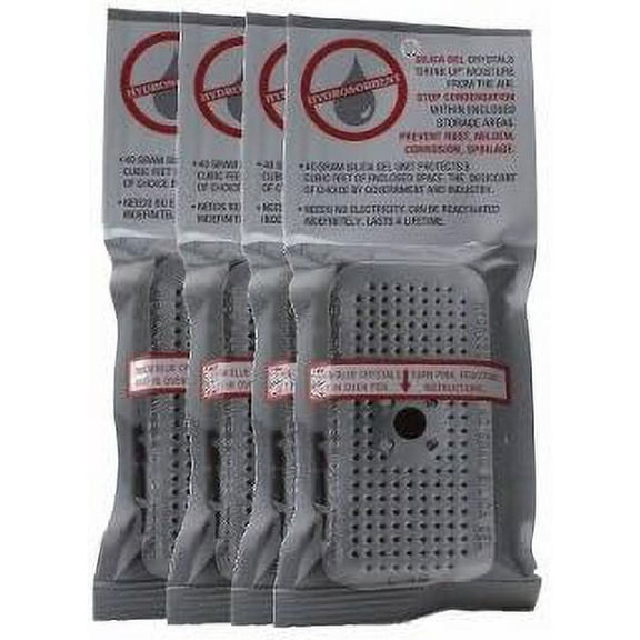 40 Gram Silica Gel Desiccant Dehumidifier 4x2x1/2, 4 Pack