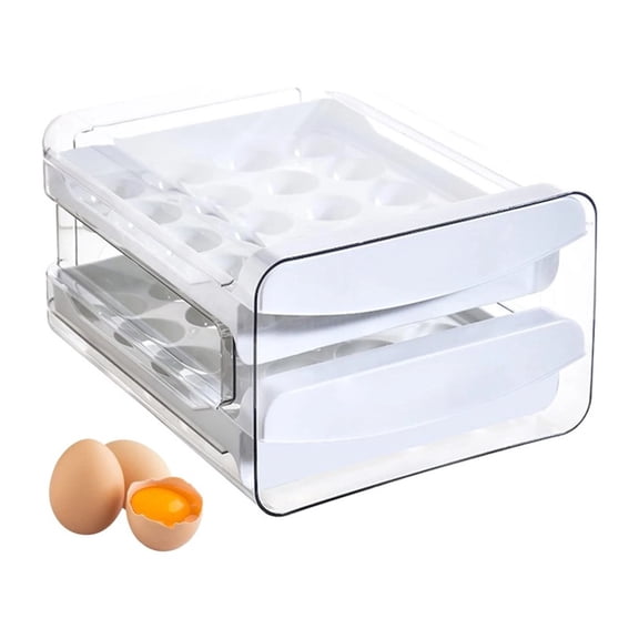 40 Grid Egg Storage Holder for Refrigerator,Transparent Double Layer Egg Storage Box, Household Keeping Egg Fresh Organizer Tray For Kitchen Fridge