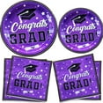 thumbnail image 1 of 20 Guests Graduation Party Plates Napkins Supplies Set Congrats Grad Class of 2025 Disposable Dinnerware Tbeleware Grad Party Decoration Favors, 1 of 5