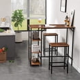 thumbnail image 1 of 40”H Bar Table with 3 Storage Shelves, High Dining Table for Kitchen, Rustic Brown Counter Table, Industrial Standing Computer Desk UTMJ054H, 1 of 6