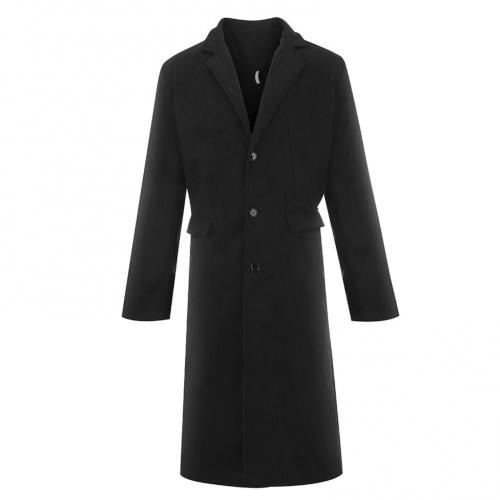 40HOTWinter Men‘s Coat Solid Color Long Sleeve Button Jacket Men‘s