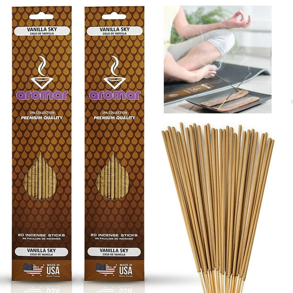 40 Heavily Scented Incense Sticks Vanilla Sky Scent Hand Dipped Aroma Therapy