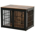 40'' Heavy Duty Dog Crate Furniture with 3 Doors,Wooden Side End Table