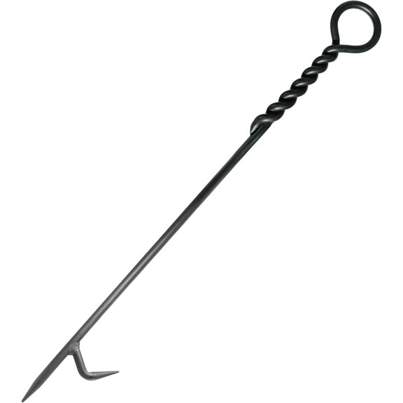 40" Heavy Duty Fire Poker, One-Piece Steel, Extra Long for Fire Pit & Fireplace, Black High-Temp Coated, Durable & Sturdy