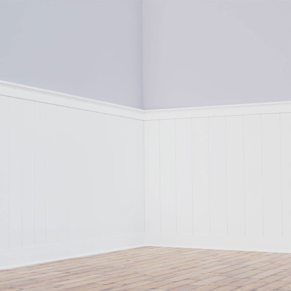 40" Height Deluxe Shiplap with a Nickel Gap 8' Length PVC Wainscoting Kit, (for heights up to 41-5/8")