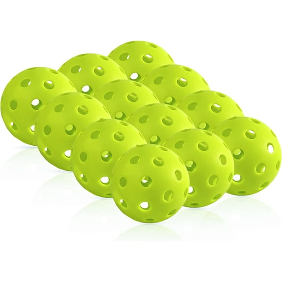 40 Holes Outdoor Pickleballs - outdoor Court Pickleball Balls - 3 Pack, 12 Pack + Bulk 100 Pack of Pickleballs