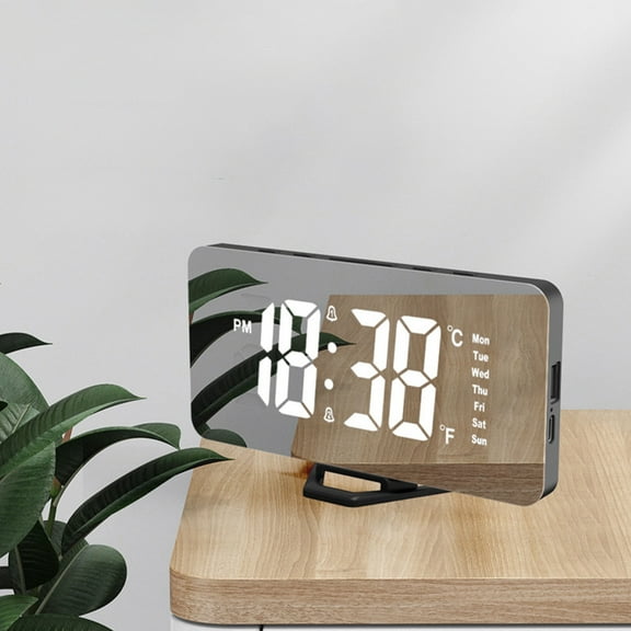 Up to 40% off Home Office, Alarm Clock, InsCrazy Digital Clock LED Display Electronic Clock Stereo Digital Display Snooze Alarm Clock 12/24H Switching Temperature Display Plug in Version