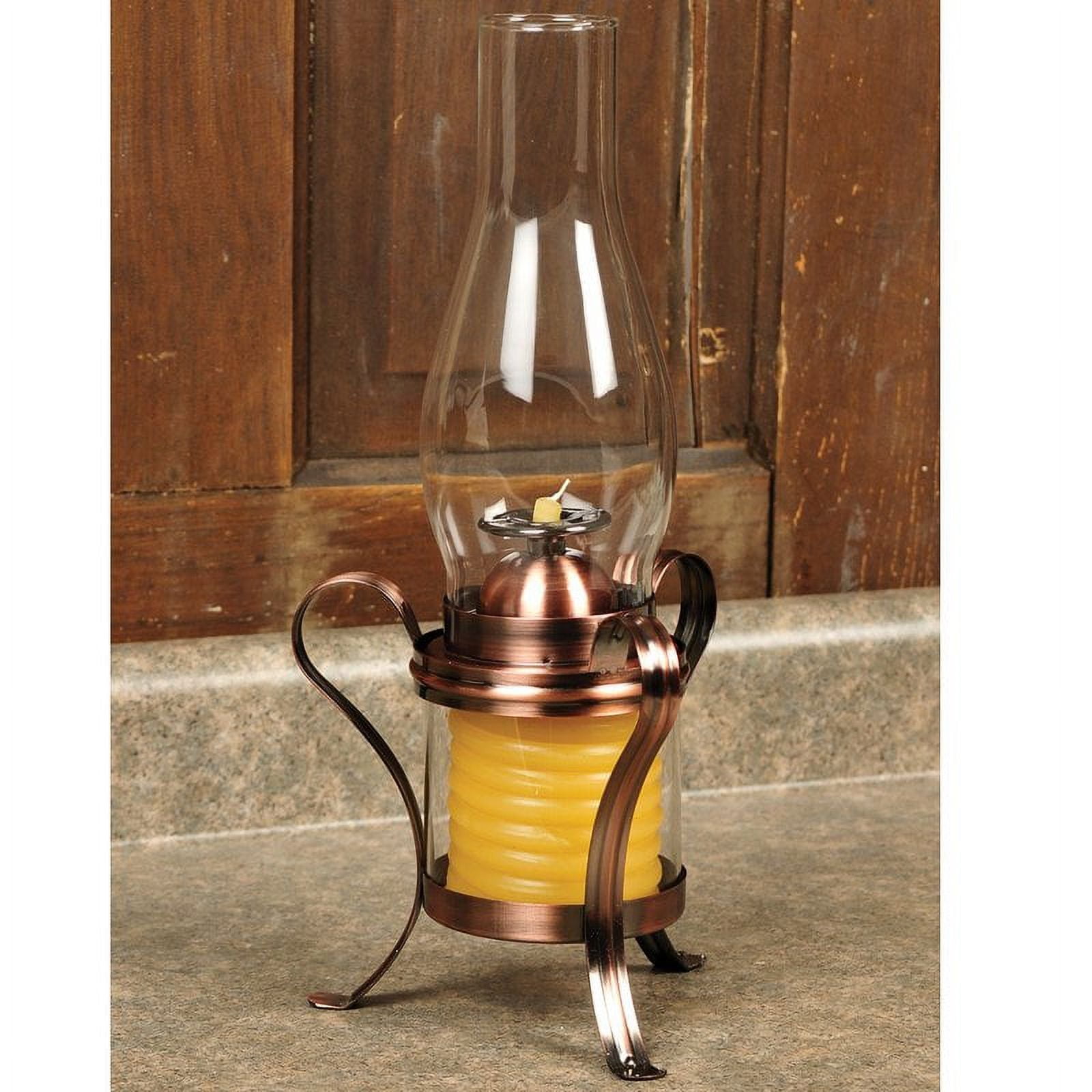 40-Hour Beeswax Coil Candle with Copper Stand