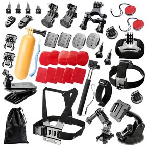 40-In-1 Action Cameras Accessory Kit for 10 9 8 Outdoor Cycling Camping Picnic Sports Camera Accessory Kits with Storage Bags Waterproof Housing Adjustable Arm