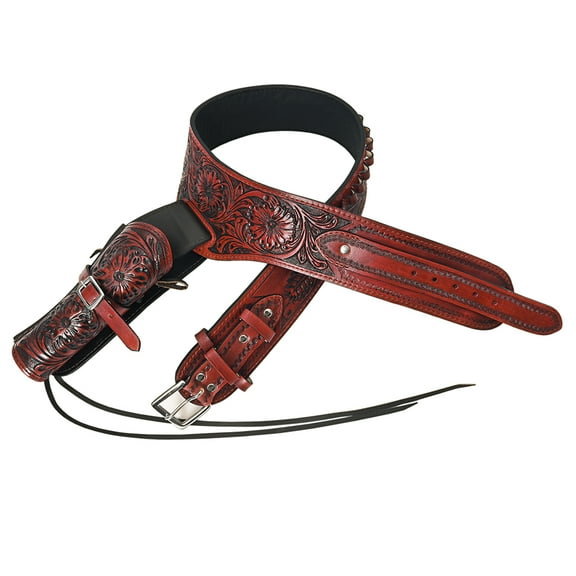 40 In Hilason Western Right Hand Gun Holster Rig 44/45 Cal Leather Cowboy