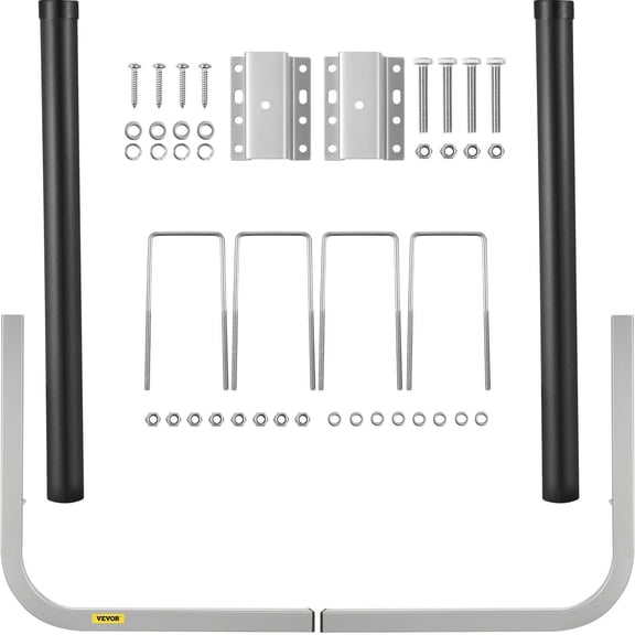 40 Inch 2PCS Galvanized Steel Boat Trailer Guide Ons with Black PVC Pipes and Mounting Parts for Ski Fishing or Sailboat Trailers