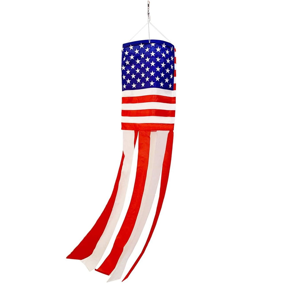 40 Inch American Flag Windsock Independence Day Patriotic Fourth Red ...