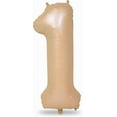 thumbnail image 1 of 40 Inch Beige Number 1 Balloon for 1st Birthday Decoration, Large Self Inflating Cream Foil Number Balloons 0-9 for Boys Girls, White Sand 1 Helium Balloons for Women Men Party Anniversary Supplies, 1 of 10