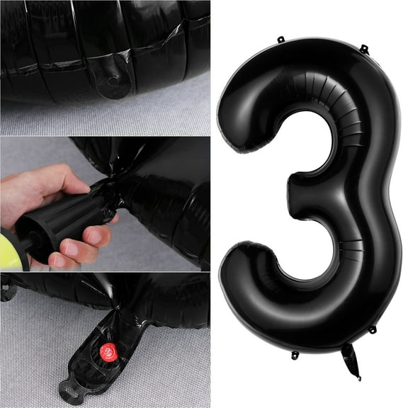 40 Inch Black 30 Number Balloons for Birthday Party Decoration Jumbo Foil Balloons for Anniversary Party Supplies