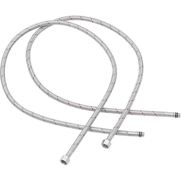 40 Inch Braided Stainless Steel Faucet Supply Lines 3/8 Comp x M10 Male Connector 2 Pcs