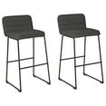 thumbnail image 1 of 40 Inch Channel Stitched Low Fabric Barstool with Sled Base Set of 2 Gray, 1 of 4