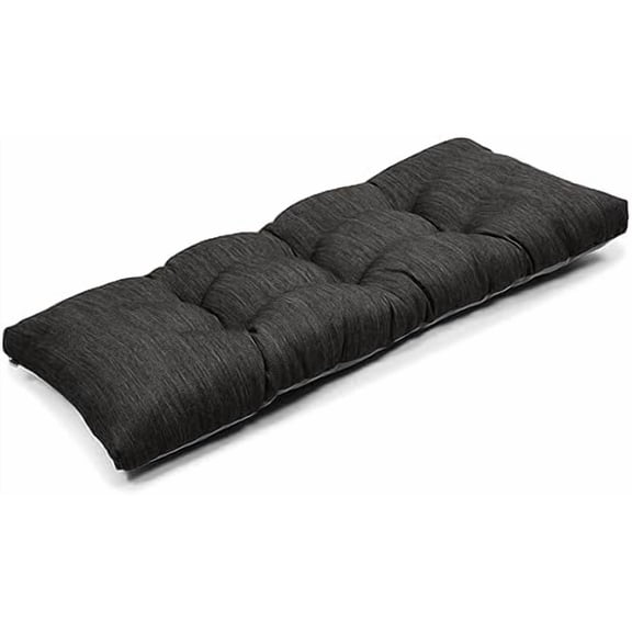 40 Inch Classic Solid Color Bench Cushion with Ties, Super Soft Indoor Outdoor Rectangle Bench Seat Cushion Standard Size Foam Pad with Non-Slip Bottom - One Pad Only (Black, 40x15x3in)