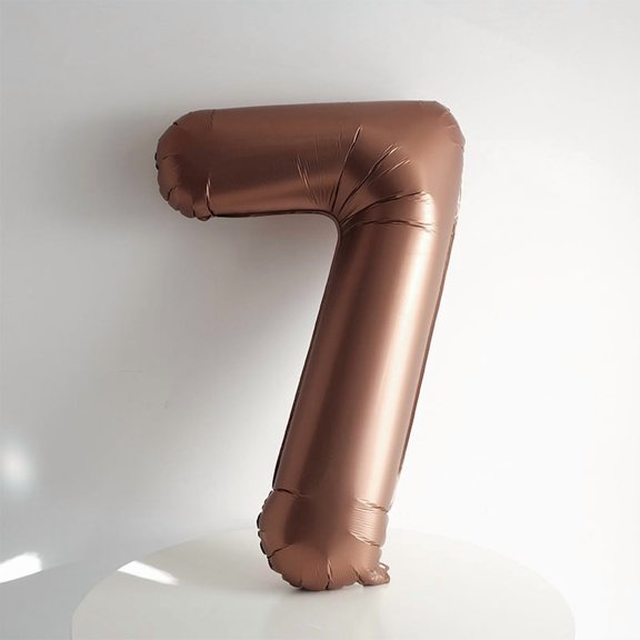 40-Inch Coffee Brown Number Balloon Retro Birthday Decor Photo Prop