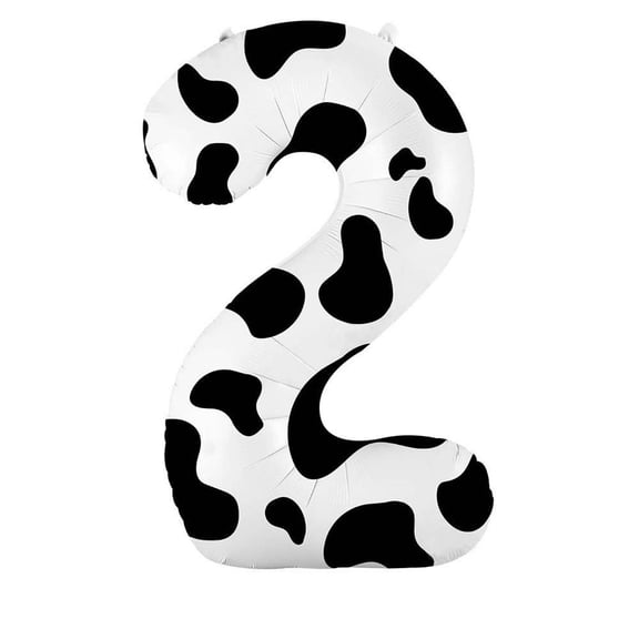 40 Inch Cow Print Birthday Number Balloons - Perfect for Farm Theme Kids’ Party Decorations